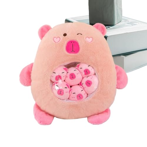 Capybara-Plüschtier, Capybara-Kissengeschenk, lustige Capybara-Snacktasche, Capybara-Plüsch-Snacktaschenkissen, weiche Capybara-Snacktasche, Capybara-Kissen für Schlafzimmer, Plüsch-Snacktaschenkissen von Huvqianu