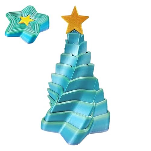 Fidget Star für Weihnachten, Weihnachtsspielzeug für Stress, Fidget Star Spielzeug, Ziehen Weihnachtsbaum Spielzeug, Teleskop-Neuheit Spielzeug, Tragbarer Stern Fidget für Kinder und Erwachsene von Huvqianu