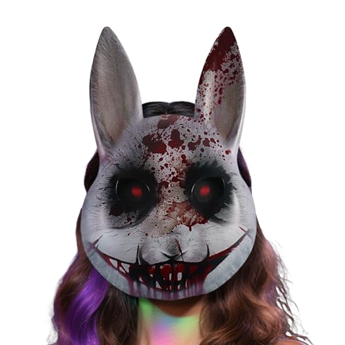 Huvqianu Blutige Maske,Gruselige Kaninchenmaske - Kostüm Verkleidung Requisiten für Theater Bühne Show Performance Party Maskerade Cosplay Fest Feier Familienfest Huvqianu Blutige Maske,Gruselige Kaninchenmaske - Kostüm Verkleidung Requisiten für Theater Bühne Show Performance Party Maskerade Cosplay Fest Feier Familienfest von Huvqianu