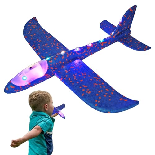 Huvqianu Foam Plane, Kids Airplane, Easy-to-Fly Airplane Toy, 48cm Glider Plane, Children Outdoor Game, Aircraft Model for Kids, Birthday Airplane, Glowing Foam Airplane, Lightweight Flying to von Huvqianu