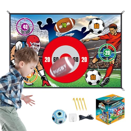 Huvqianu Football Throwing Game, Soccer Toss Game, 59.06x39.37 Inch Family Interactive Sports Toy, 2-In-1 Design, Indoor Outdoor Plays, Family Event Practice for Fun von Huvqianu