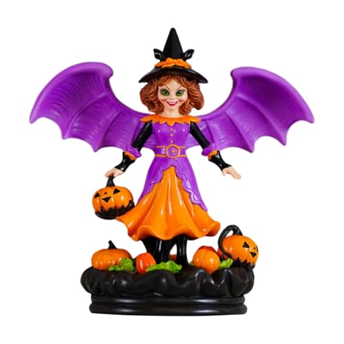 Huvqianu Halloween-Hexen-Dekoration, Spukhaus-Figur - Hexen-Harz-Ornament-Halloween-Figuren | Halloween-Hexenpuppe, Hexenfigur für Familie, Freunde, Mädchen, Kinder, Wohnzimmer, Schlafzimmer von Huvqianu