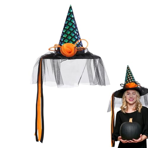 Huvqianu Halloween-Hexenhut, breite Krempe, spitzer Hexenhut für Erwachsene, klassisches Kostüm, Kopfbedeckung, Kappen für Kinder, Outdoor, Innenbereich, Zuhause, Bar, Hof, Partyzubehör, Cosplay Huvqianu Halloween-Hexenhut, breite Krempe, spitzer Hexenhut für Erwachsene, klassisches Kostüm, Kopfbedeckung, Kappen für Kinder, Outdoor, Innenbereich, Zuhause, Bar, Hof, Partyzubehör, Cosplay von Huvqianu