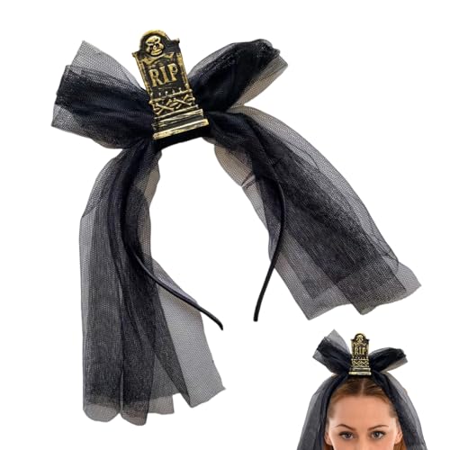Huvqianu Halloween Kopfband - Vintage Grabstein Kopfschmuck Mit Schleier - Gruseliges Halloween Kostüm Zubehör Kopfschmuck Für Maskenbälle Bühnenshow Party Cosplay Huvqianu Halloween Kopfband - Vintage Grabstein Kopfschmuck Mit Schleier - Gruseliges Halloween Kostüm Zubehör Kopfschmuck Für Maskenbälle Bühnenshow Party Cosplay von Huvqianu