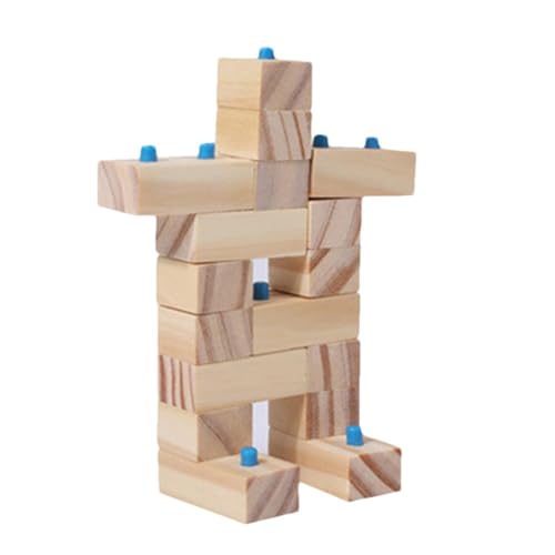 Huvqianu Holz-Stapelspielzeug, Pädagogische Bausteine, Tragbares Ziegelspielzeug, Lern-Stapelblöcke, Kreatives Block-Set, Kinder-Holzblöcke, Mehrzweck-Lernspielzeug, Praktisches Bauspielzeug von Huvqianu