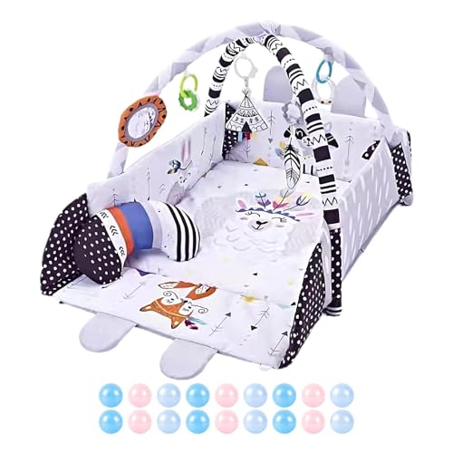 Huvqianu Kids Activity Mat, 7-In-1 Toddler Activity Center Tummy Mat, Fine Motor Toys Washable Playing Carpet, Preschool Activities for Boys Girls,44.09x39.37x16.93 Inches von Huvqianu