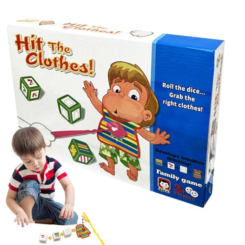 Huvqianu Matching Game for Kids, Hit The Clothes Game, Roll The Dice and Grab The Right Clothes, Educational Learning Activity, Fun and Interactive Toy for Childrens von Huvqianu