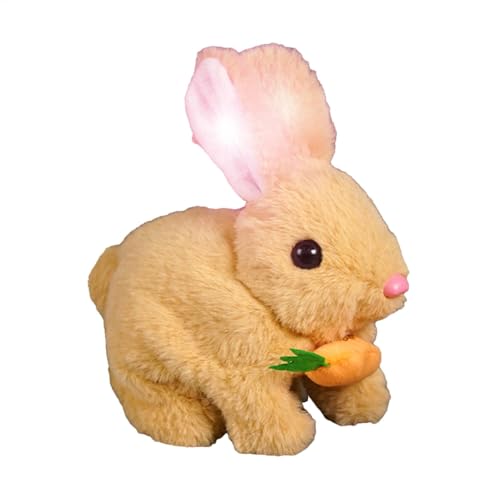 Huvqianu Realistic Bunny, Electronic Toy Bunny, Simulated Rabbit Doll, Interactive Plush Figures, Hopping Robotic Animal, Jumping, Twitching Nose, Wiggling Ears, von Huvqianu