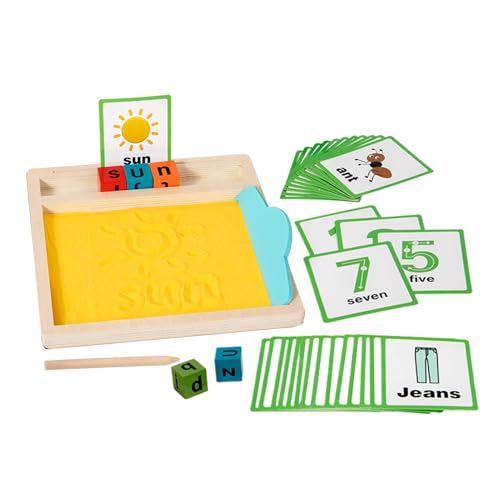 Huvqianu Sandtabletts für Klassenzimmer, Sandbuchstaben, aus Holz, sensorisches Spiel für Wortlernen, Kinder, Sohn, Tochter, Vorschule, Sonderpädagogik, Zuhause Huvqianu Sandtabletts für Klassenzimmer, Sandbuchstaben, aus Holz, sensorisches Spiel für Wortlernen, Kinder, Sohn, Tochter, Vorschule, Sonderpädagogik, Zuhause von Huvqianu