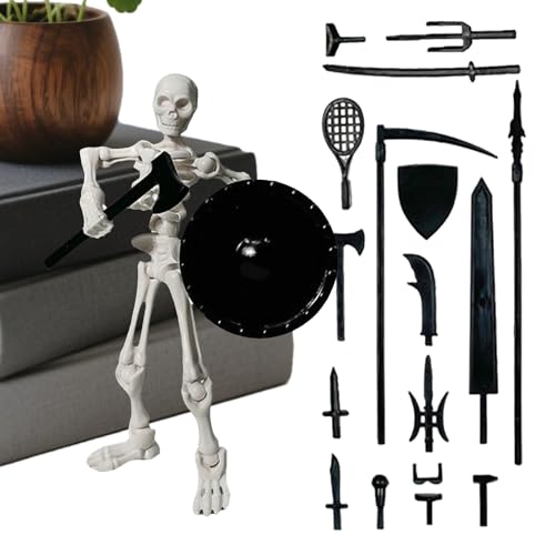 Huvqianu Skelett-Figur, bewegliches Skelett-Modell, menschliches Knochenmodell, Halloween-Desktop-Ornament für Display, Sammeln, Feiertagstisch, Zuhause, Arbeitsplatz, Klassenzimmer, Versammlung Huvqianu Skelett-Figur, bewegliches Skelett-Modell, menschliches Knochenmodell, Halloween-Desktop-Ornament für Display, Sammeln, Feiertagstisch, Zuhause, Arbeitsplatz, Klassenzimmer, Versammlung von Huvqianu