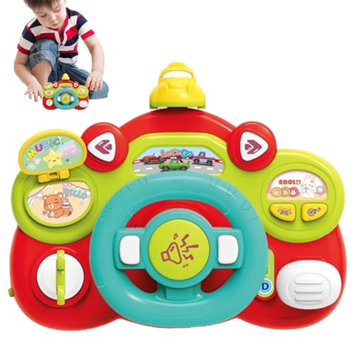 Huvqianu Steering Wheel Toy, Educational Learning Toy, Kids Simulation Driving Wheel with Light and Sound, Fun and Interactive Playtime, Pretend Plaything Car for Boys and Girls von Huvqianu