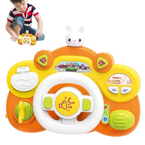 Huvqianu Steering Wheel Toy, Educational Learning Toy, Kids Simulation Driving Wheel with Light and Sound, Fun and Interactive Playtime, Pretend Plaything Car for Boys and Girls von Huvqianu