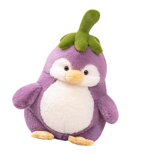 Huvqianu Stuffed Penguin, Cartoon Eggplant Plush Toy, 9.84 Inches Unique Design, Soft Throw Pillow for Cozy Comfort, Perfect Bedroom and Living Room Decoration von Huvqianu