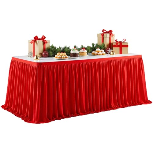 Huvqianu Tischrock, rechteckig, plissiert, Weihnachtsdekorationen für drinnen und draußen, Babyparty, Event, Geburtstag, Hochzeit, Geschlechtsoffenbarung, Party Huvqianu Tischrock, rechteckig, plissiert, Weihnachtsdekorationen für drinnen und draußen, Babyparty, Event, Geburtstag, Hochzeit, Geschlechtsoffenbarung, Party von Huvqianu