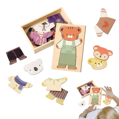 Huvqianu Verkleidungsspiele Tierdesign - Anziehspiele,Holzbrett Puzzle Kombiniere Outfits Für Kinder Rollenspiel Kindergarten Reise Geburtstag Geschenk Huvqianu Verkleidungsspiele Tierdesign - Anziehspiele,Holzbrett Puzzle Kombiniere Outfits Für Kinder Rollenspiel Kindergarten Reise Geburtstag Geschenk von Huvqianu