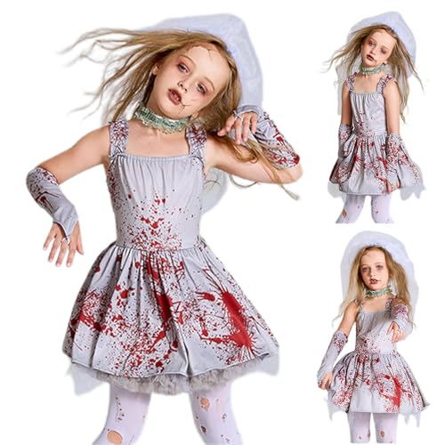 Huvqianu Zombie-Braut-Kostüm, Spukgeist für Mädchen, Horror-Rock-Outfit für Mädchen, Bühnenauftritt, Cosplay, Karneval, Partygeschenke, Spukhaus, Foto-Requisiten Huvqianu Zombie-Braut-Kostüm, Spukgeist für Mädchen, Horror-Rock-Outfit für Mädchen, Bühnenauftritt, Cosplay, Karneval, Partygeschenke, Spukhaus, Foto-Requisiten von Huvqianu