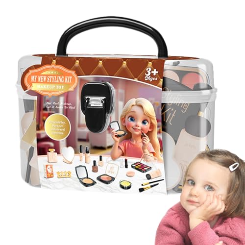 Kids Makeup Sets for Girls, Little Girl Play House Makeup, 7.48x3.94in Girls Pretend Play Set, Birthday, Christmas, Children's Day, New Year, Fun Creative Gift von Huvqianu