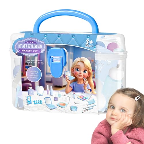 Kids Makeup Sets for Girls, Little Girl Play House Makeup, 7.48x3.94in Girls Pretend Play Set, Birthday, Christmas, Children's Day, New Year, Fun Creative Gift von Huvqianu