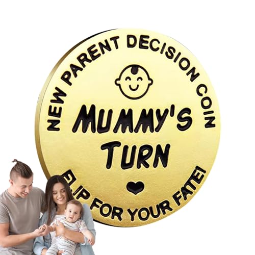 Mommy's Turn Dad's Turn Coin | Doppelseitige Elternentscheidungsmünze für frischgebackene Eltern | Babyparty Herausforderung Münze Entscheidungsmünze für Paare von Huvqianu