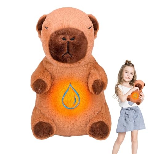 Plush Toy, Capybara Stuffed Animal, Stress Relief Pillow, Breathing, Soothing, Soft Plush Doll with Music and Light for Adults and Kids, 11.02x6.89 Inches von Huvqianu