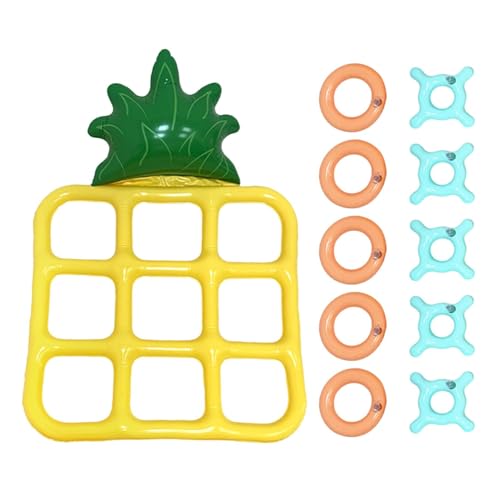 Pool Toss Game Set, Inflatable Toys for Pool Games, Toss Set Water Floats, Pineapple Shape Chess Board, Swimming Pool Toys for Kids, Fun Pool Game for Adults, Inflatable Toss Game for Summer, von Huvqianu