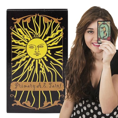 Primary Tarot Card Game, Mysterious Divination Deck, 78-Piece Oracle Card Set, 4.05x2.36in Fun Family Game, Table Plaything for Mystical Entertainment von Huvqianu