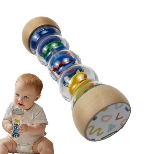 Regen Sound Tube Baby Sanduhr Spielzeug Regen Sound Percussion Sensorische Lehrhilfe Wellentyp Sound Spielzeug Baby Instrument Regen Simulation Spielzeug Holz von Huvqianu