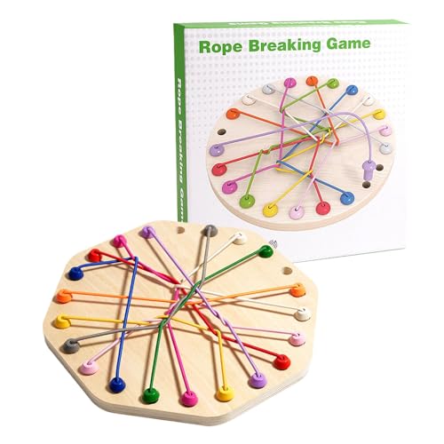 Rope Puzzle Game, Strategy Rope Untying Challenge, 8.86x8.86in Logical Thinking Training Toy, Interactive Board Game, Fun and Educational for All Ages von Huvqianu