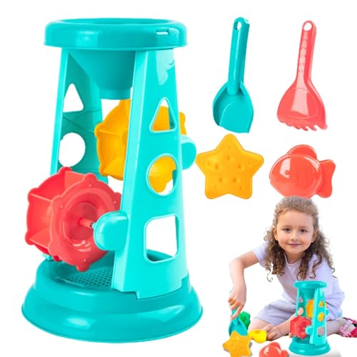 Sand Toys, Toddler Beach Playset, Outdoor Sand Plays Tools, Includes Tower Mill 6.3x6.3x9.84 In, Hourglass, and Molds, Windmill Beach Toy for Kids at The Playground von Huvqianu