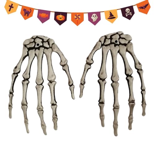 Skeletthände Halloween | Realistische gefälschte Hände | Abgetrennte Hand-Requisite, menschliche Handknochen, gruselige Streich-Requisiten, Halloween-Dekorationshände, gefälschte Skeletthände, menschl von Huvqianu