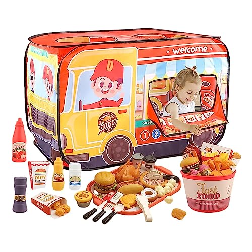 Spiel-Essen-Set, Kinderküche Realistisches Rollenspiel-Essensspielzeugset, Stellen Sie Sich vor, EIN Hamburger-Spielzeug für die Erkennungsfähigkeit vorzutäuschen, EIN farbenfrohes Essensspielset für von Huvqianu