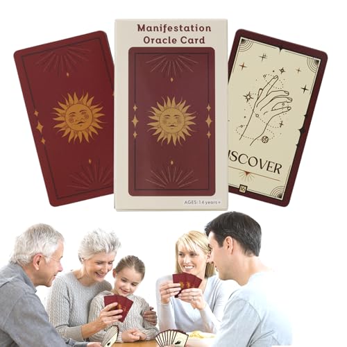 Tarot Cards Beginners, Inspiration 33-Sheet Portable Oracle Cards, 4.13x2.48in English Version, Psychological Deck for Future and Past Insight, Mysterious Divination Board Game von Huvqianu