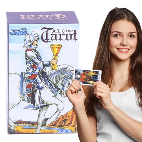 Tarotkarten für Anfänger, englisches Tarot-Deck, Wahrsager-Spiel, Tarot-Handbuch enthalten, Tarot-Aufbewahrungstasche, Tarot-Liebhaber, Wahrsager-Spiel, inklusive Aufbewahrungstasche für von Huvqianu