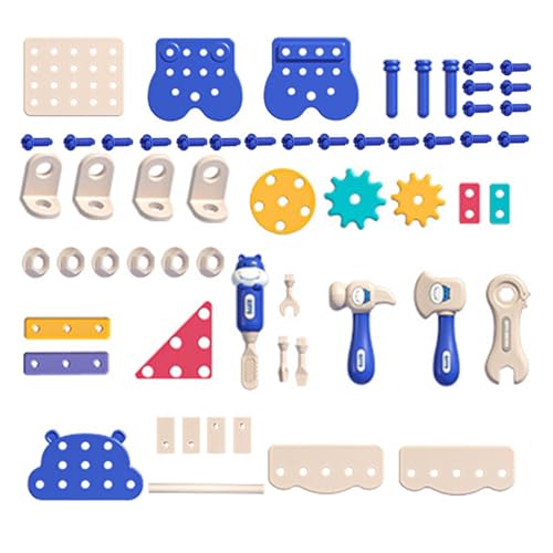 Toddler Tool Kit, Work Bench Toy, 60 Pieces Tool Set, Pretend Play Tools, Creative Toddler Play Set, Kids Tools Bench, Educational Pretend Play for Home Kindergarten von Huvqianu