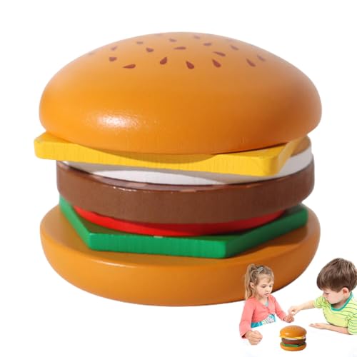 Wooden Stacking Toys | Burger Sandwich Toy | Play Food Set, Stacking Burger Toy, Educational Stacking Toy, Toddler Burger Toy, Wooden Sandwich Toy, Preschool Learning Toy, Fine Motor Skills von Huvqianu