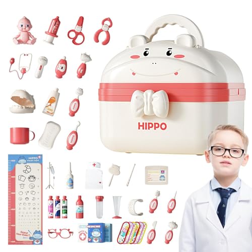 Huxibai -Arzt-Spielset,Kinder-Arzt-Spielset | Spielzeug-Arzt-Set - Doctor Pretend Equipment, Pretend Doctor Kit mit Aufbewahrungsbox für frühes Lernen von Huxibai