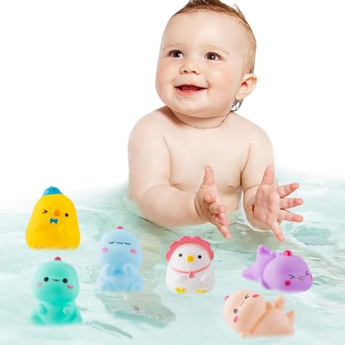 Huxibai Badespielzeug, Badespielzeug, buntes Spielzeug für Pool und Badewanne, schwimmendes Quietschen für Vorschulalter, Duschpartys, Babyspielzeug zur Dekoration Huxibai Badespielzeug, Badespielzeug, buntes Spielzeug für Pool und Badewanne, schwimmendes Quietschen für Vorschulalter, Duschpartys, Babyspielzeug zur Dekoration von Huxibai