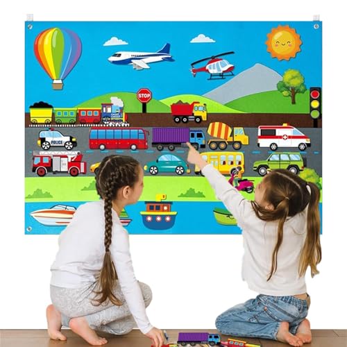 Huxibai Childrens Fish Board, Lernen Filzboard - Lustiges frühes Lerngeschichte Board - Interaktives Geschichtenerzählen Play Set, farbenfrohes Aktivitätsspielzeug für, Kinder im Alter von 3+ von Huxibai