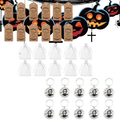 Huxibai Halloween-Schlüsselanhänger, Set mit 12 Schlüsselanhängern, Halloween-Anhänger für Party, Schulrucksack, Weihnachtstasche, Schule Huxibai Halloween-Schlüsselanhänger, Set mit 12 Schlüsselanhängern, Halloween-Anhänger für Party, Schulrucksack, Weihnachtstasche, Schule von Huxibai