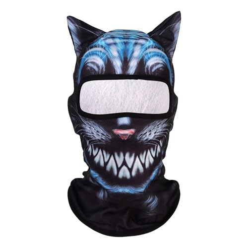 Huxibai Kitty Ski Maskeraden, Katze Shiesty Masqueraden - Leichte atmungsaktive 3D -Gesichtsbedeckung mit Ohren,Lustige Ski -Maskeraden für Musikfestivals von Huxibai