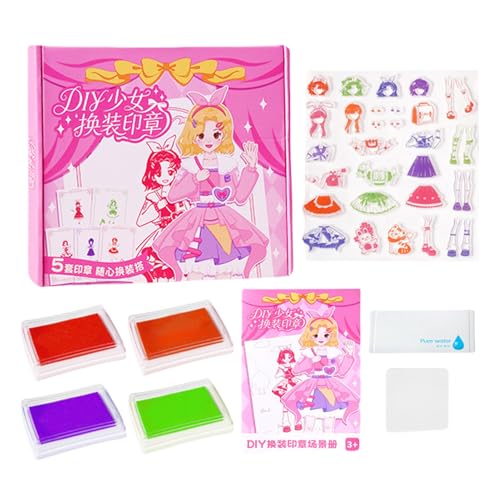 Huxibai Modisches Spielbuch mit Stempeln, Prinzessinnen-Kostüm-Set für Mädchen, lustiges Reiseset für Mädchen, das Kreativität und Fantasie anregt Huxibai Modisches Spielbuch mit Stempeln, Prinzessinnen-Kostüm-Set für Mädchen, lustiges Reiseset für Mädchen, das Kreativität und Fantasie anregt von Huxibai