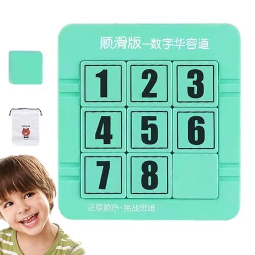 Huxibai Schiebernummer Rätsel für Kinder, Number -Dia -Puzzlespiel, Slide Puzzle Brettspiel, Hölzerne Handgeschwindigkeitstraining Spielzeug Early Education Moving Blocks Spiel von Huxibai