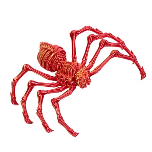 3D-gedruckte Spinnen - Halloween-3D-gedruckte Skelett-Spinne | Halloween-Spinne Fidget Spielzeug | Exekutive Schreibtischspielzeug Riesige Spinne - Mystery Spider 3D Gelenkige Spinne für von Huyeruie