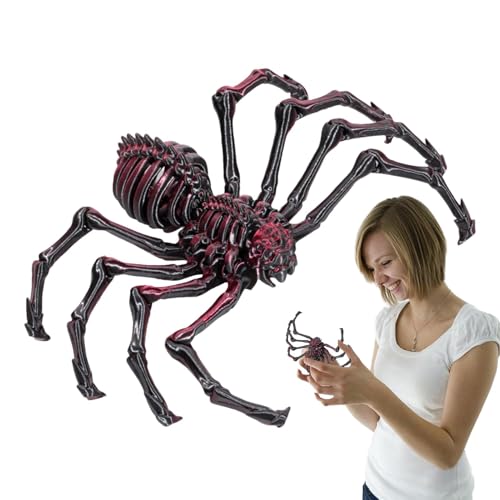 3D-gedruckte Spinnen - Halloween-3D-gedruckte Skelett-Spinne | Halloween-Spinne Fidget Spielzeug | Exekutive Schreibtischspielzeug Riesige Spinne - Mystery Spider 3D Gelenkige Spinne für von Huyeruie