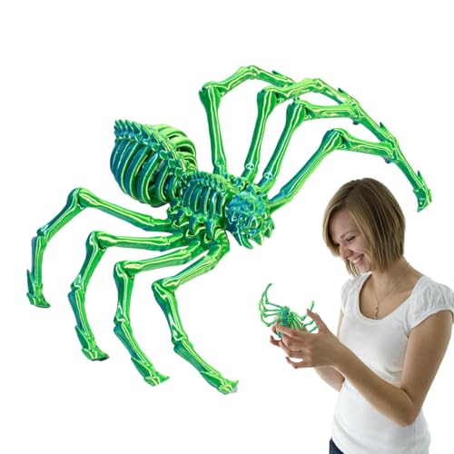 3D-gedruckte Spinnen - Halloween-3D-gedruckte Skelett-Spinne | Halloween-Spinne Fidget Spielzeug | Exekutive Schreibtischspielzeug Riesige Spinne - Mystery Spider 3D Gelenkige Spinne für von Huyeruie