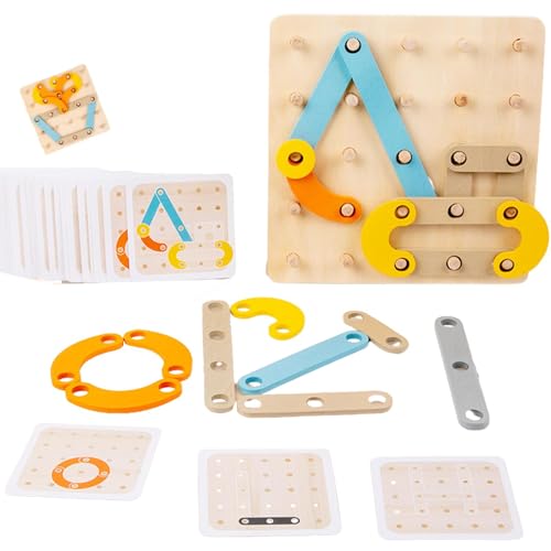 Baby Matching Puzzle, Holz Formpuzzle - Passendes Puzzle zur Farberkennung von Formen - Vorschule Lernspielzeug zum Lernen von A von Huyeruie