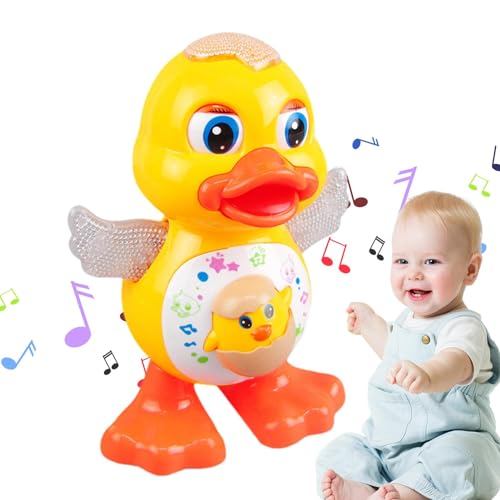 Entenspielzeug - Musikalisches Babyspielzeug | Musikspielzeug Für 1-jährige Mädchen | Gehende Und Tanzende Ente | Interaktives Musikspielzeug Zur Lernentwicklung | Flatterndes, Leuchtendes Lernspielze von Huyeruie