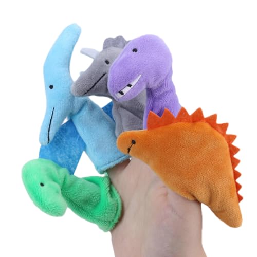 Fingerpuppen mit Tieren | 5 Stück Dinosaurier-Fingerpuppen | Fingerpuppen mit Plüschtieren zum Erzählen von Geschichten und Spielen von Lernaufführungen von Huyeruie