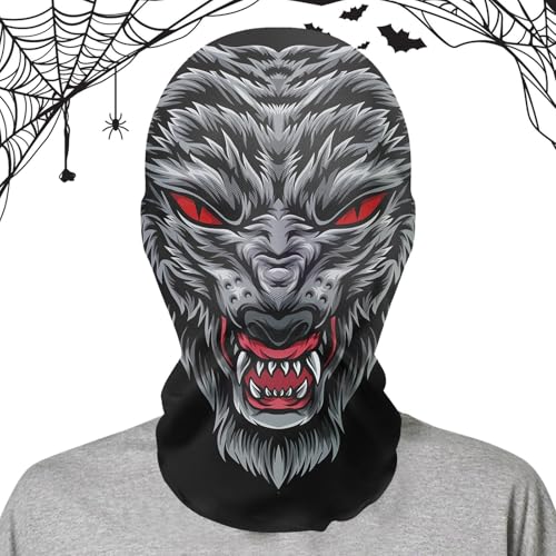 Gruselige Halloween-Maske, gruselige Geistermaske, komplette Netz-Kopfbedeckung, lustige Horror - Böse Geist Kostüm in gruseliger Maske für Halloween, Erwachsene, Netz, p von Huyeruie