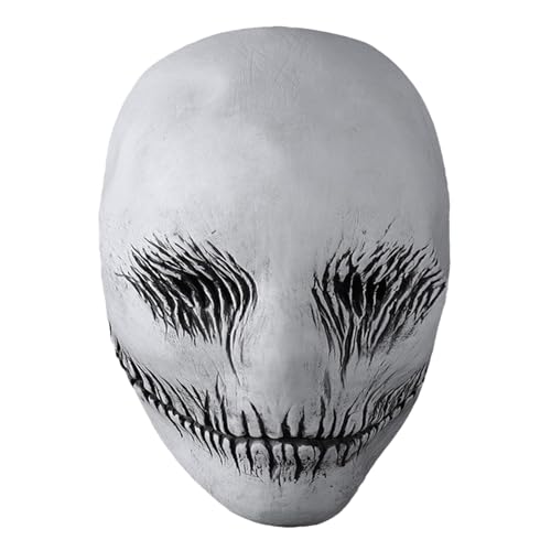 Gruselige Herren Halloween Masken, Gruselige Vollkopf-Schädelmaske, Realistische Horror-Gespenster-Kopfbedeckung, Cosplay Kopfbedeckung | Weiche Und Komfortable Herren-Kopfbedeckung von Huyeruie